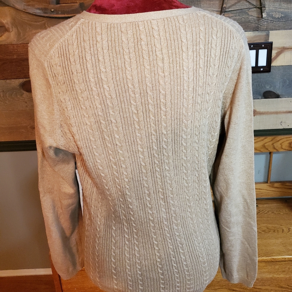 Talbots Tan Cable Knit Sweater - Picture 5 of 8
